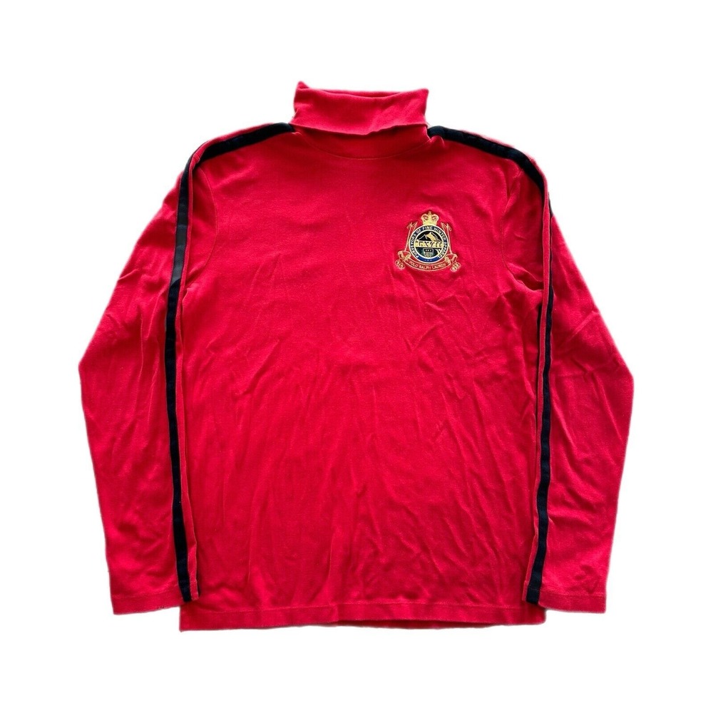 Polo Ralph Lauren Sweater Mens‎ L Turtleneck Red Pullover 90s Winter Vitg Mock